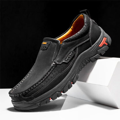 Mitchell Shoes Men's Non-slip Walking Leather Lightweight Breathable Casual Loafers