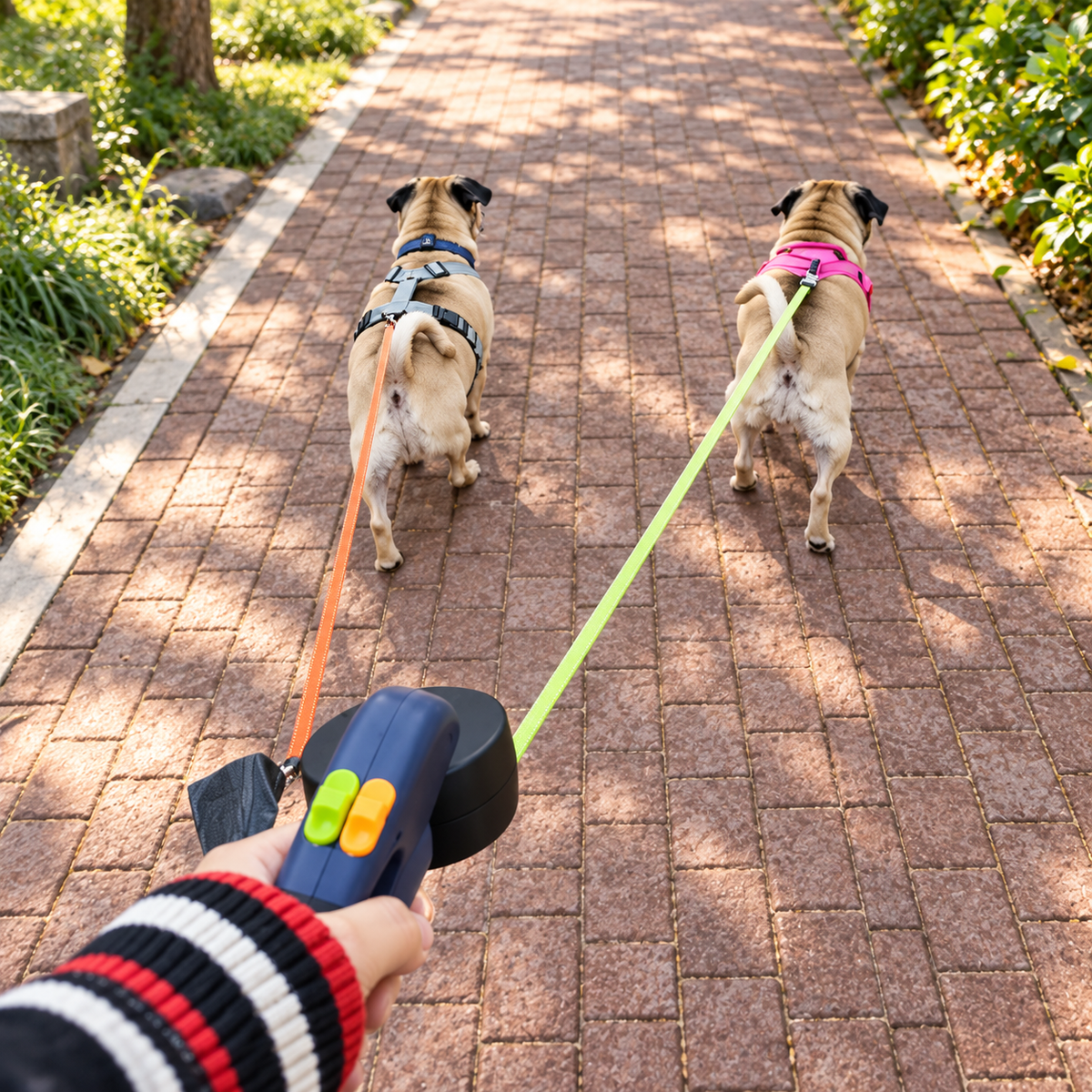 360 Retractable Dog Leash for Two Dogs