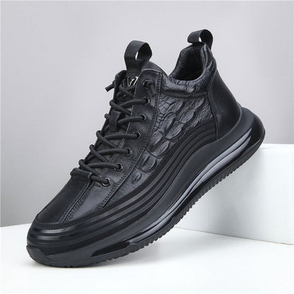 Men’s Casual Cowhide Leather Air Cushion Shoes – Comfortable Everyday Walking Sneakers