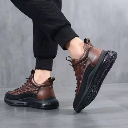 Men’s Casual Cowhide Leather Air Cushion Shoes – Comfortable Everyday Walking Sneakers